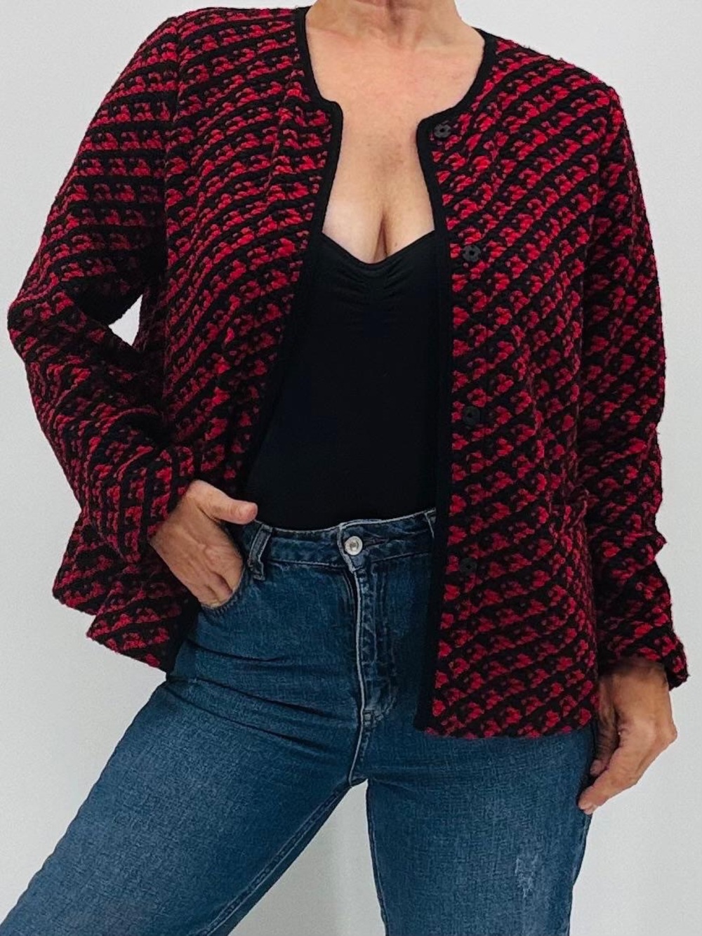 Talbots NEW Minimalist Classic Wool Boucle Knit Tweed Button Front Cardigan NWT